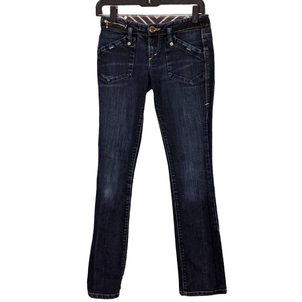 Armani Exchange Unique Embellished Jeans Size 0 Western Buckle Bunny Rodeo Sexy